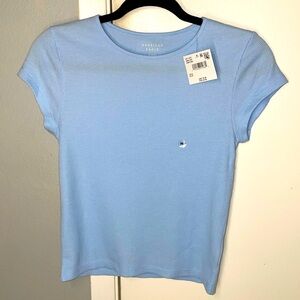 American Eagle Waffle Knit Baby Blue T-Shirt